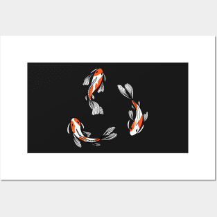 Cute Japanese koi fish illustration Posters and Art